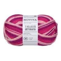 Novita 7 Veljestä Jättiraita Sockenwolle 150 g...